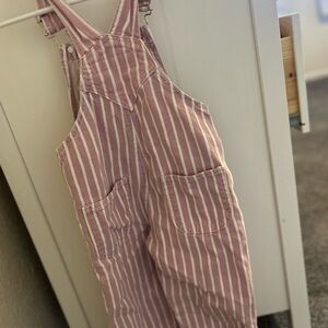 Zara Pink and White Striped Jumpsuit
